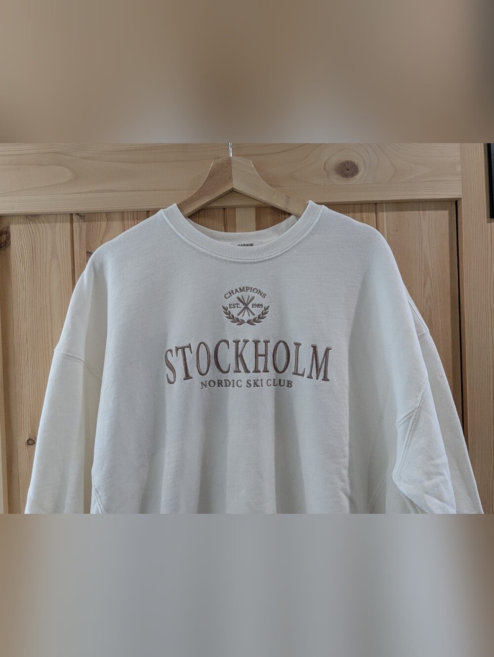 Garage Cream Stockholm Nordic Ski Club Crewneck Sweatshirt - Picture 3 of 7